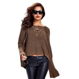 Lace up sweater